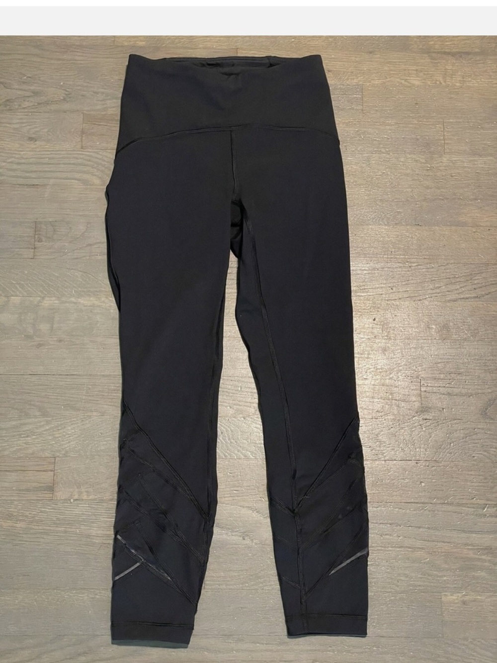 lululemon athletica Black High-Waist Leggings with Mesh Insets